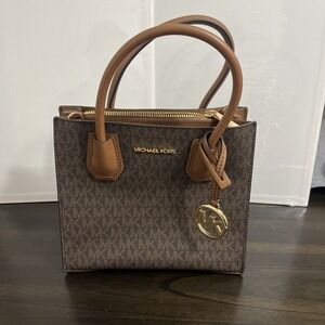 Michael Kors women's bag Small Satchel Brown MK Signature